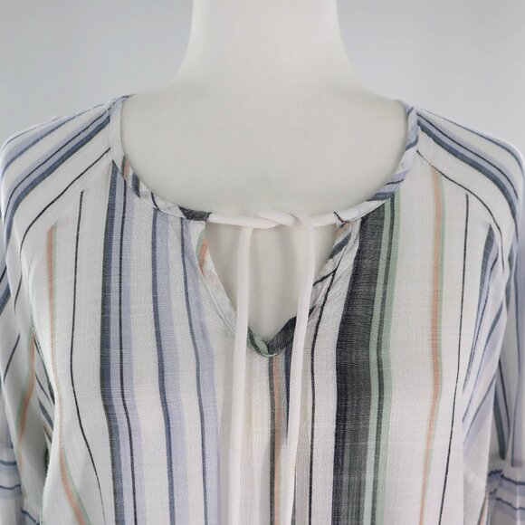 Tribal Jeans Striped Top Womens M White Resort‎ Wear Polished Night Out Casual - Picture 8 of 11